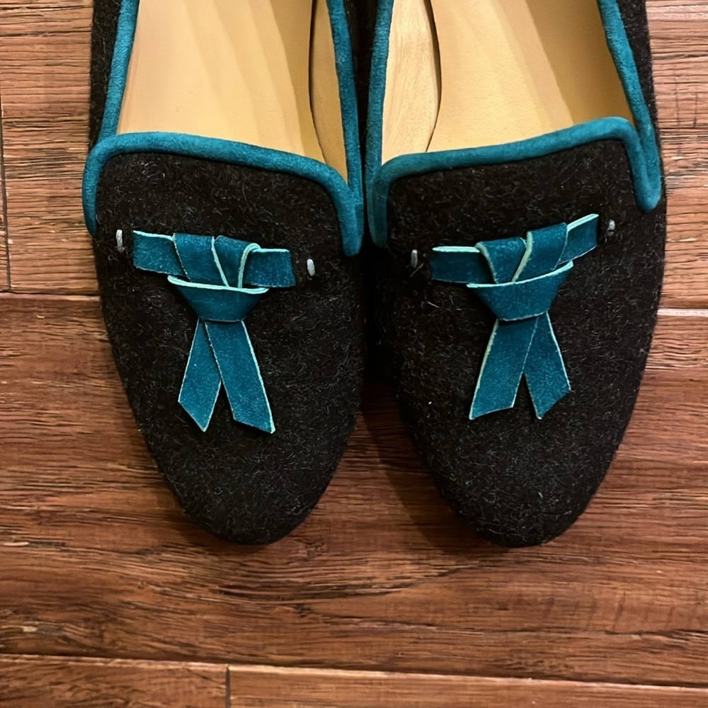 Cole Haan Nike Sabrina Women’s Charcoal Wool Driving Suede Trim Loafers 7 - Picture 3 of 6